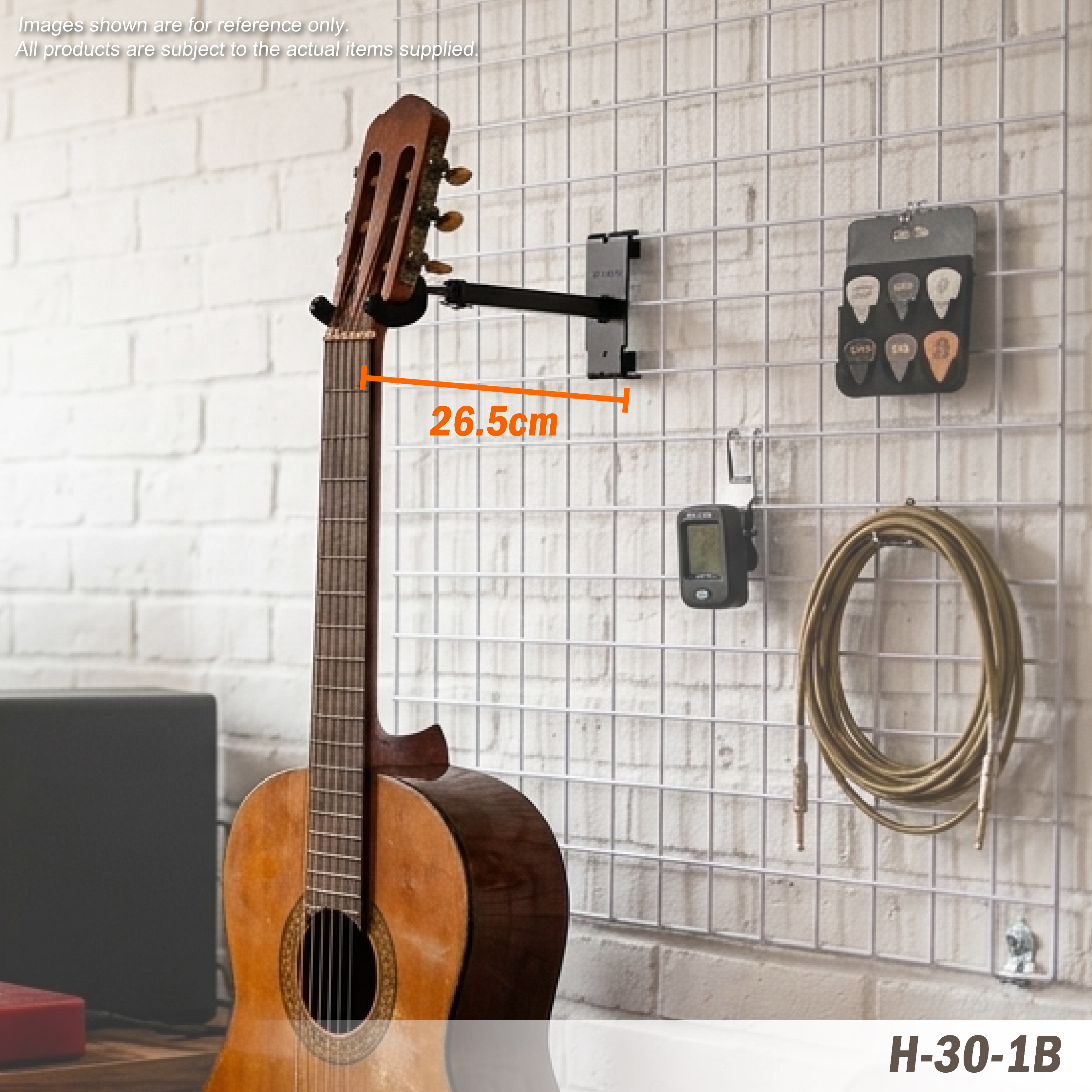 H-30-1B Slat Wall Mounted Guitar Hanger