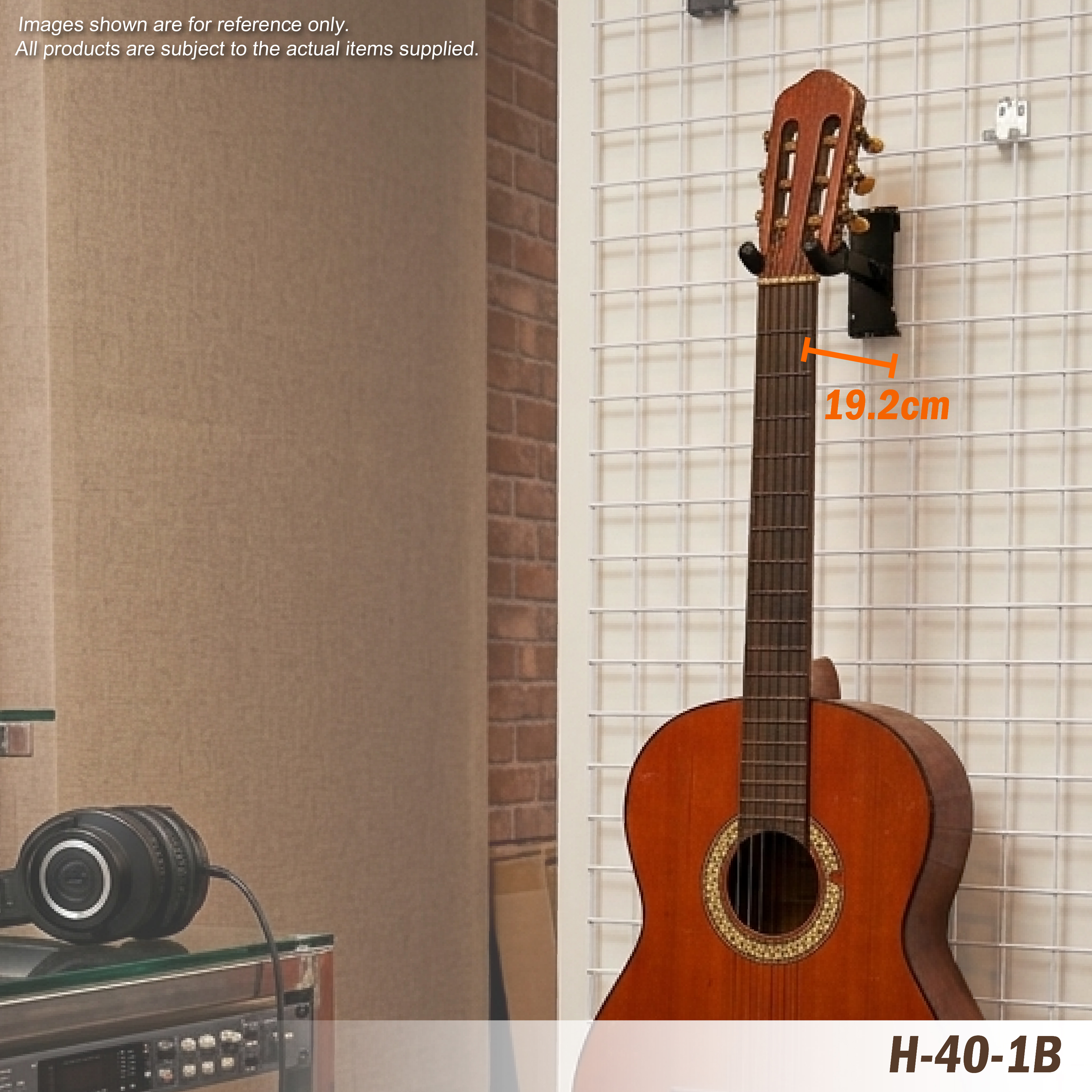 H-40-1B Slat Wall Mounted Guitar Hanger