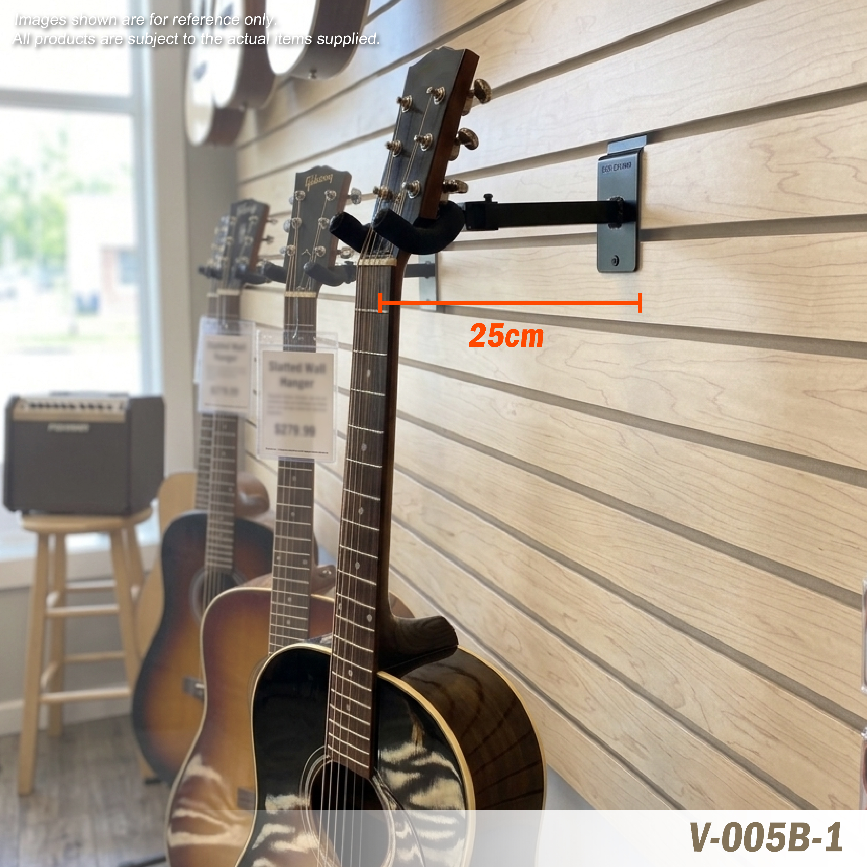 V-005B-1 Slat Wall Mounted Guitar Hanger