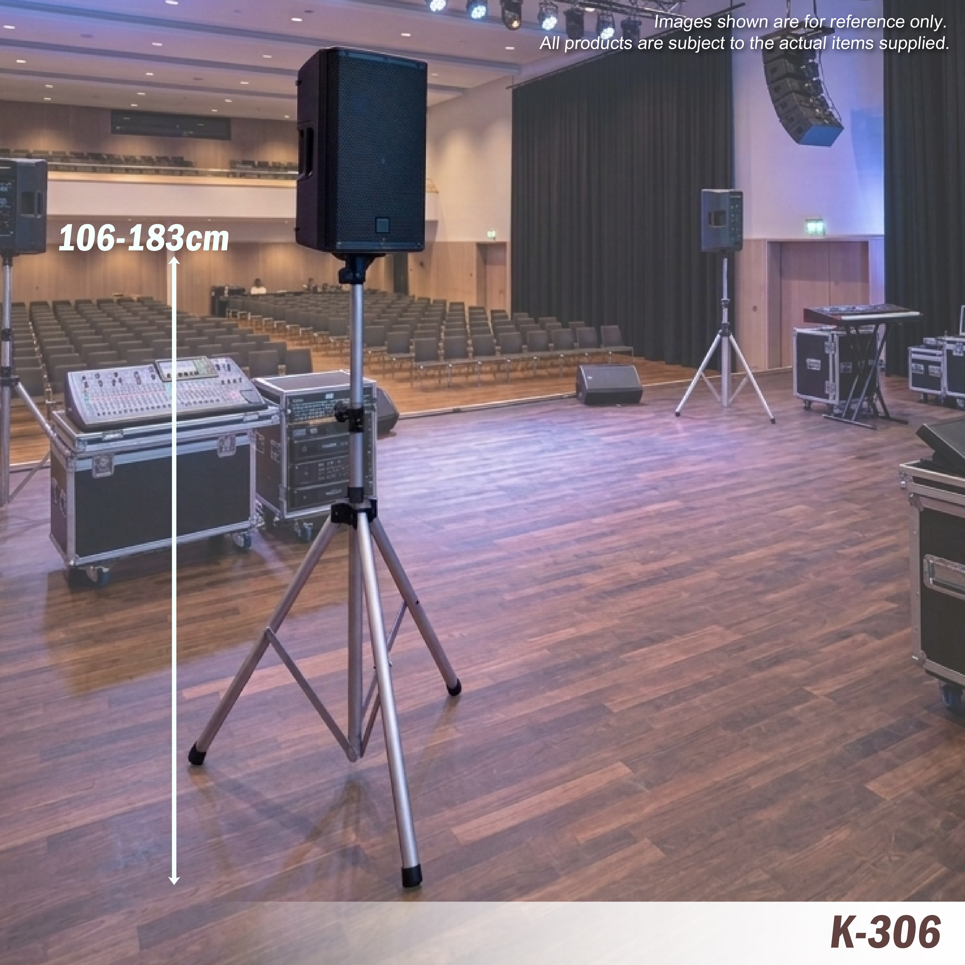 Soporte de altavoz de 3 patas de aluminio K-306 con adaptador