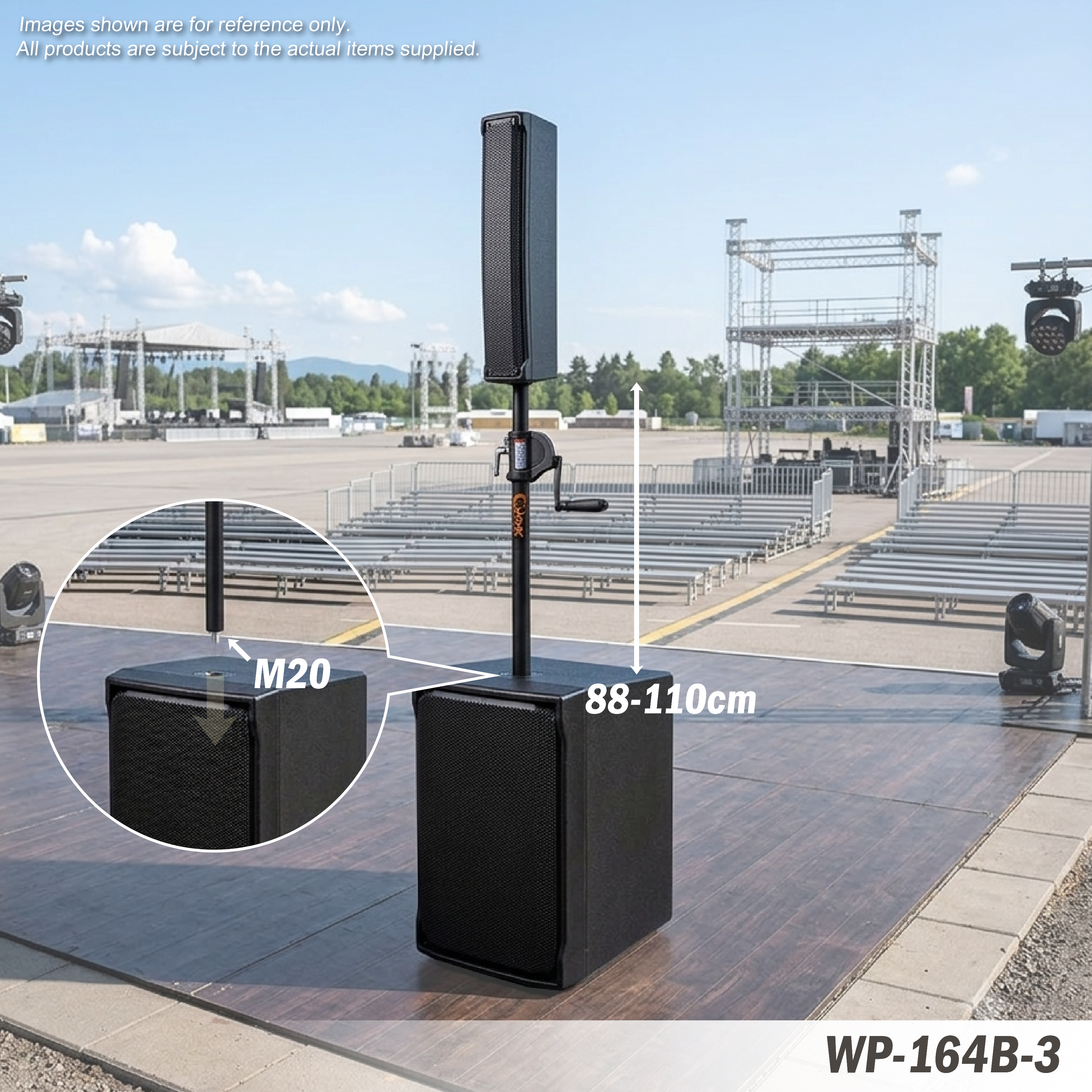 Soporte de altavoz con manivela manual wp-164b-3