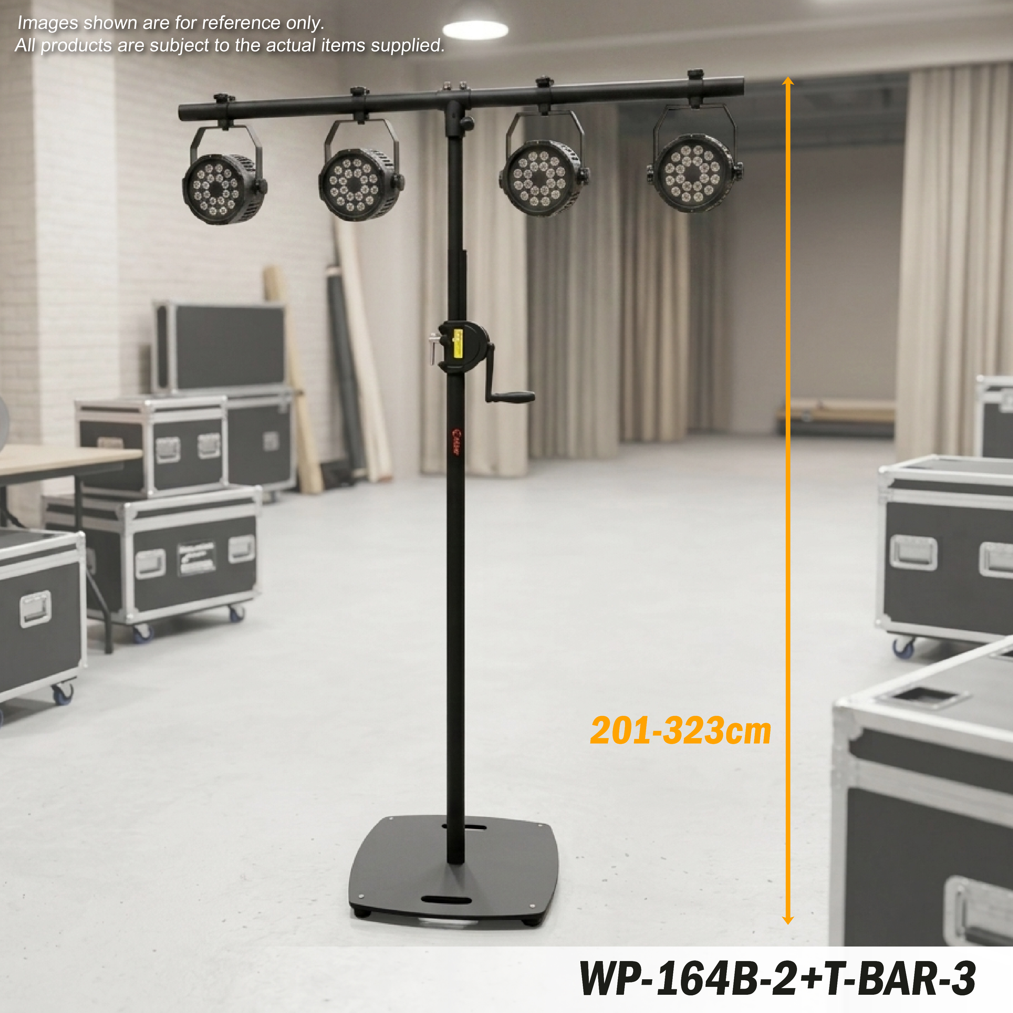 wp-164b-2+t-bar-3 Soporte de iluminación a cuerda con barra en T
