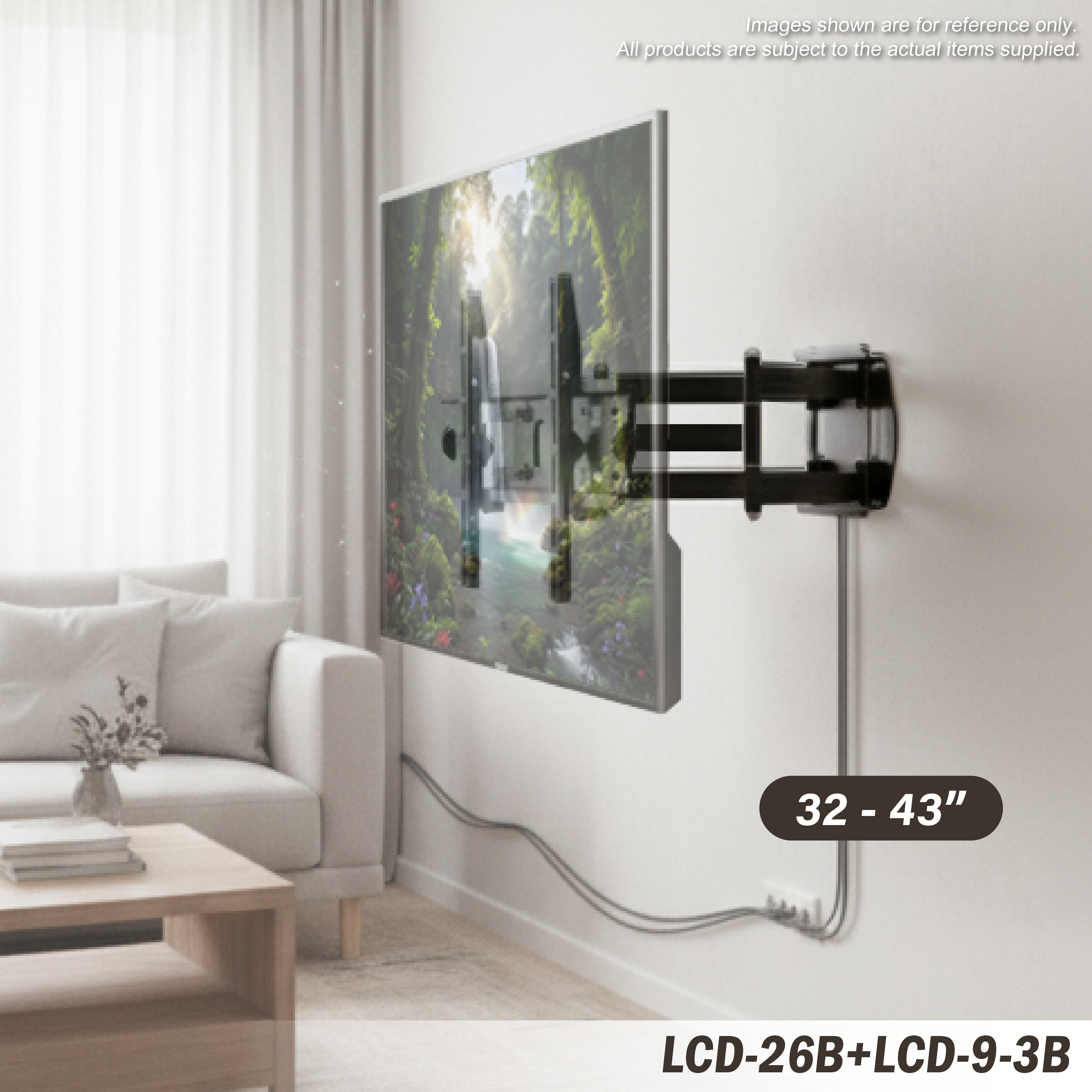 LCD-26B+LCD-9-3B Dual Arm TV Wall Mount