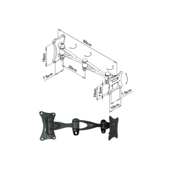 LCD-16 Double Arms For Wall Mount TV Stand