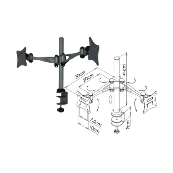 LCD-18-1 Single Arms For Dual TV Stands
