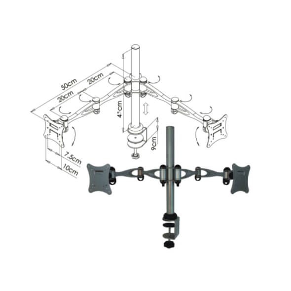 LCD-18-2 Double Arms For TV Stands